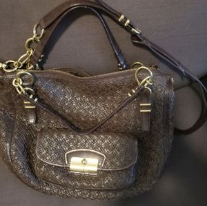 Thatched Leather Coach Purse